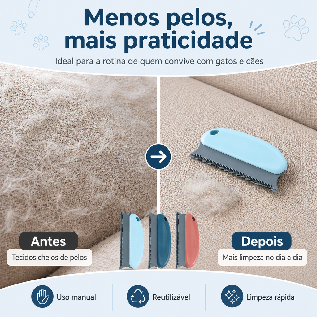 Petora CleanBrush — Escova Removedora de Pelos para Cães e Gatos