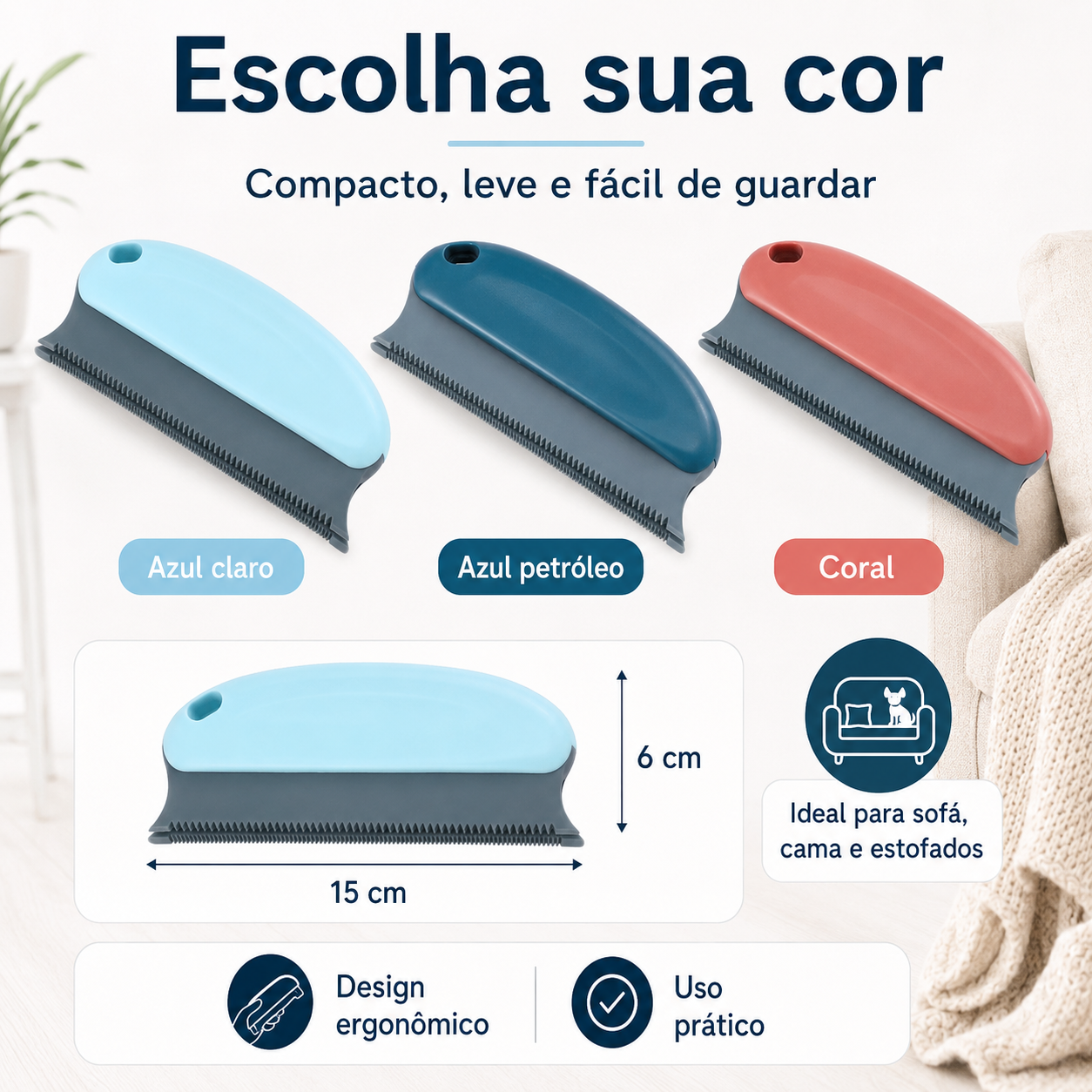 Petora CleanBrush — Escova Removedora de Pelos para Cães e Gatos