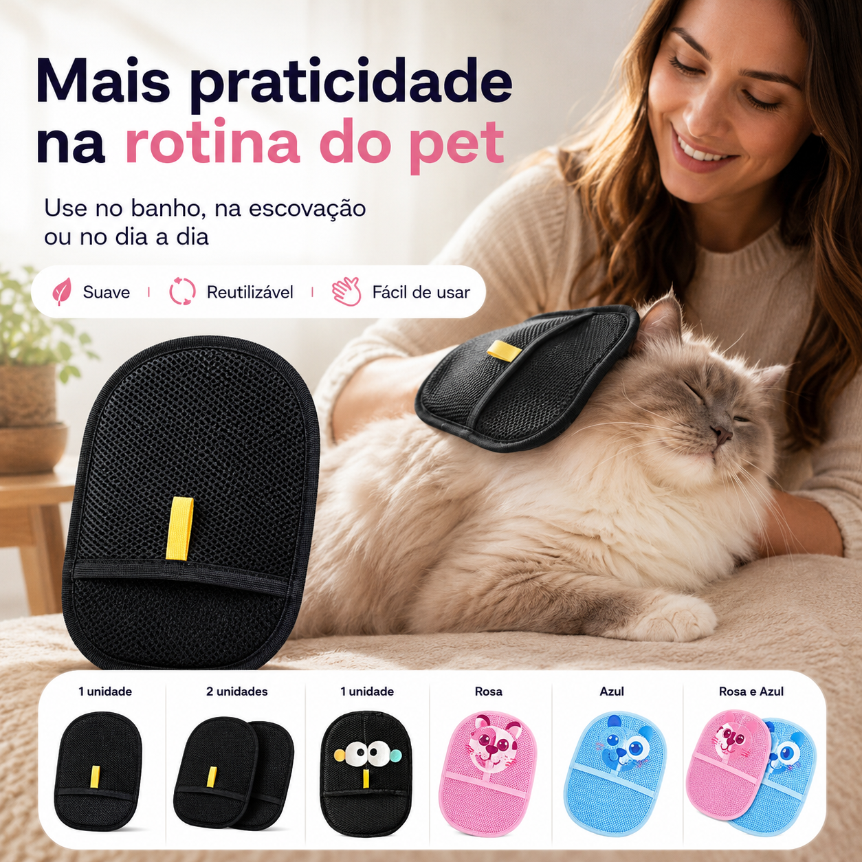 Luva Petora PeloClean — Removedora de Pelos para Cães e Gatos