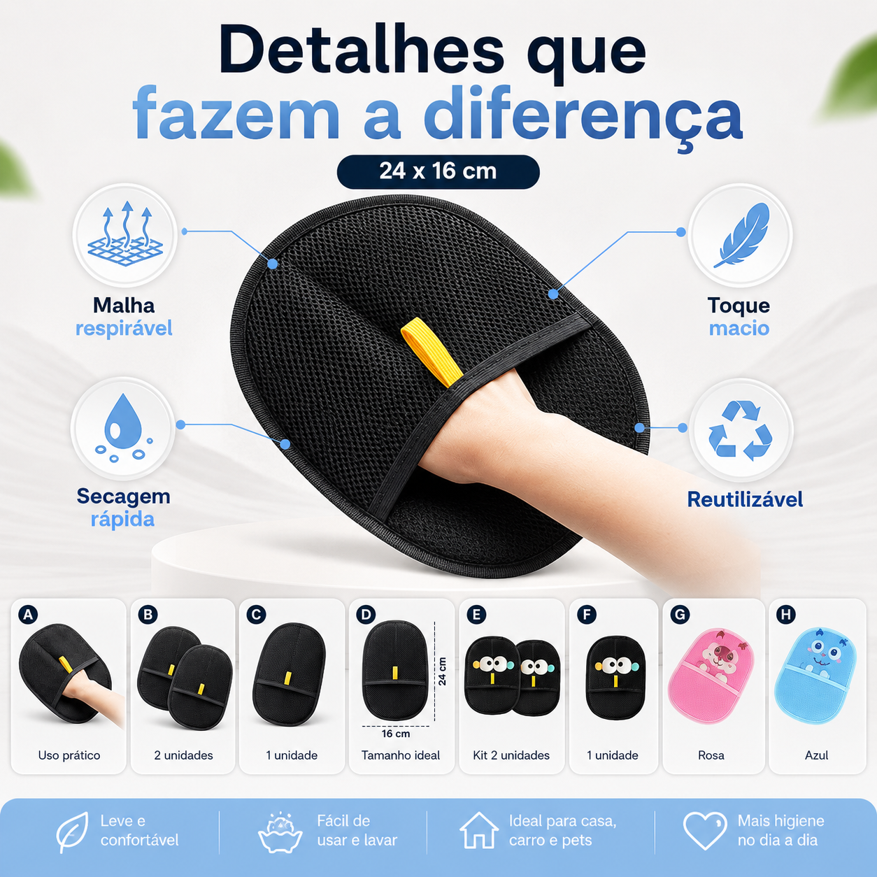 Luva Petora PeloClean — Removedora de Pelos para Cães e Gatos